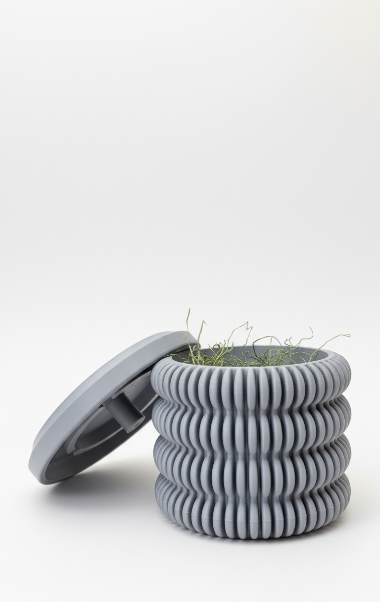 textured gray planter