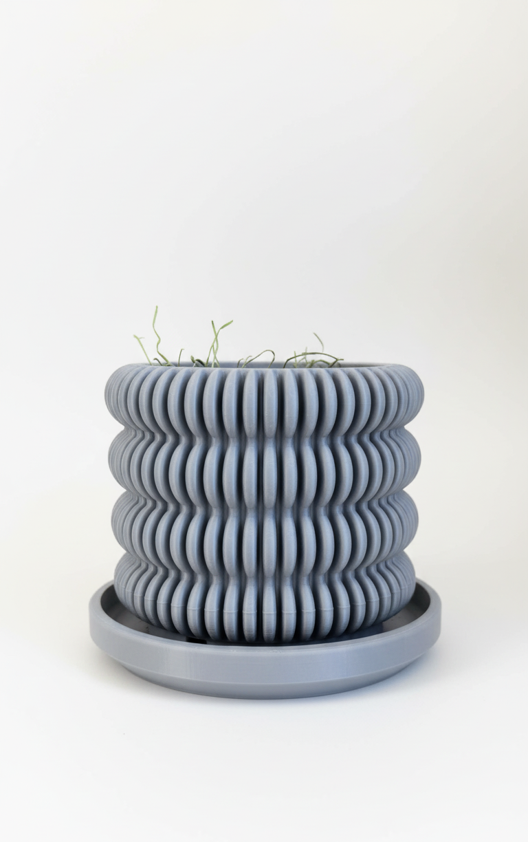textured gray planter