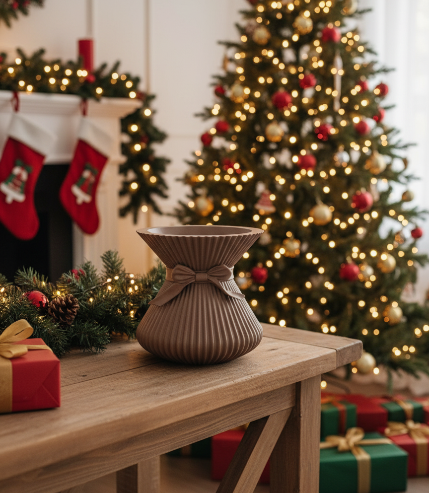 Christmas Ribbon Vase
