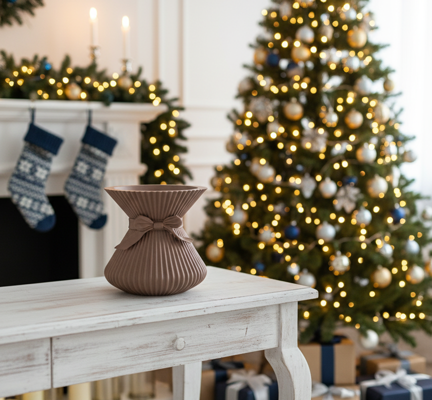 Christmas Ribbon Vase