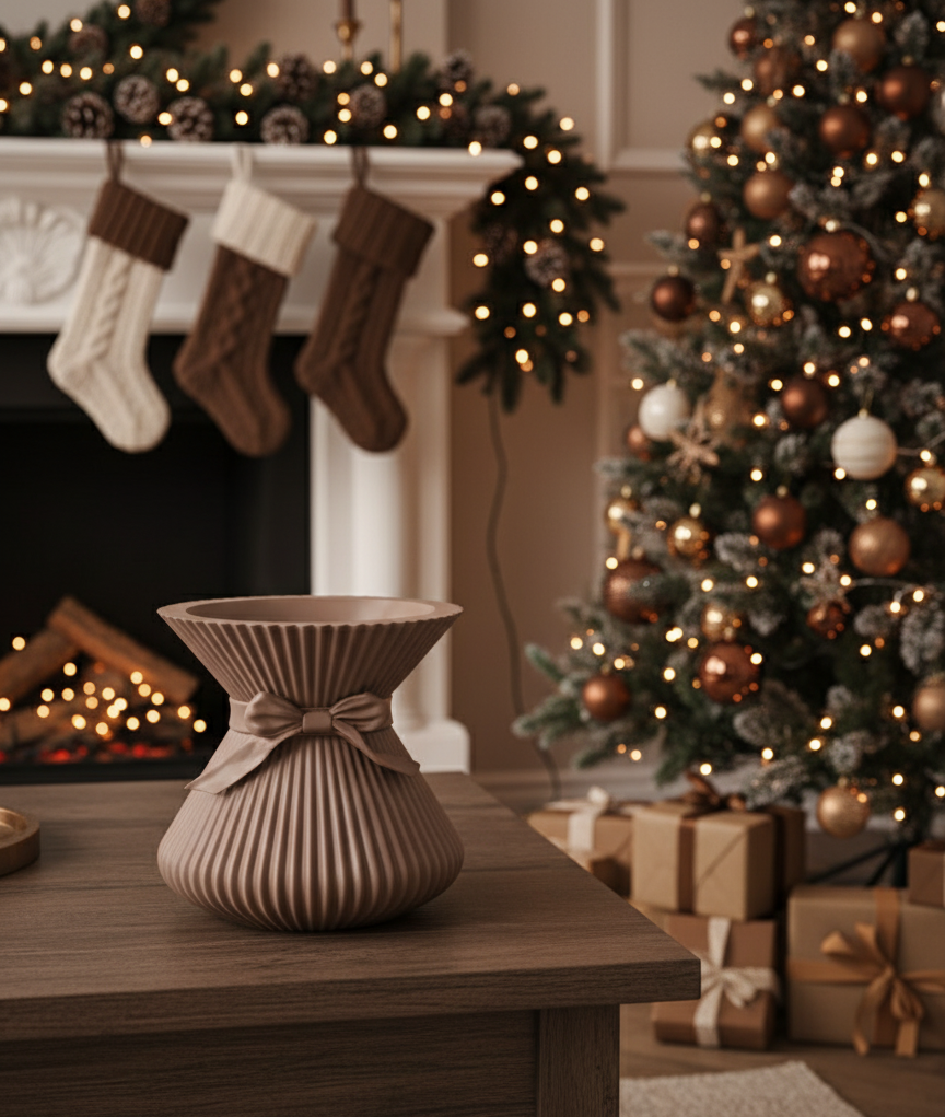 Christmas Ribbon Vase