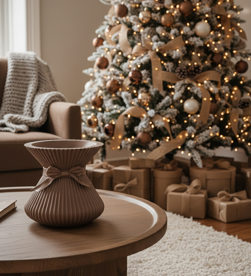 Christmas Ribbon Vase