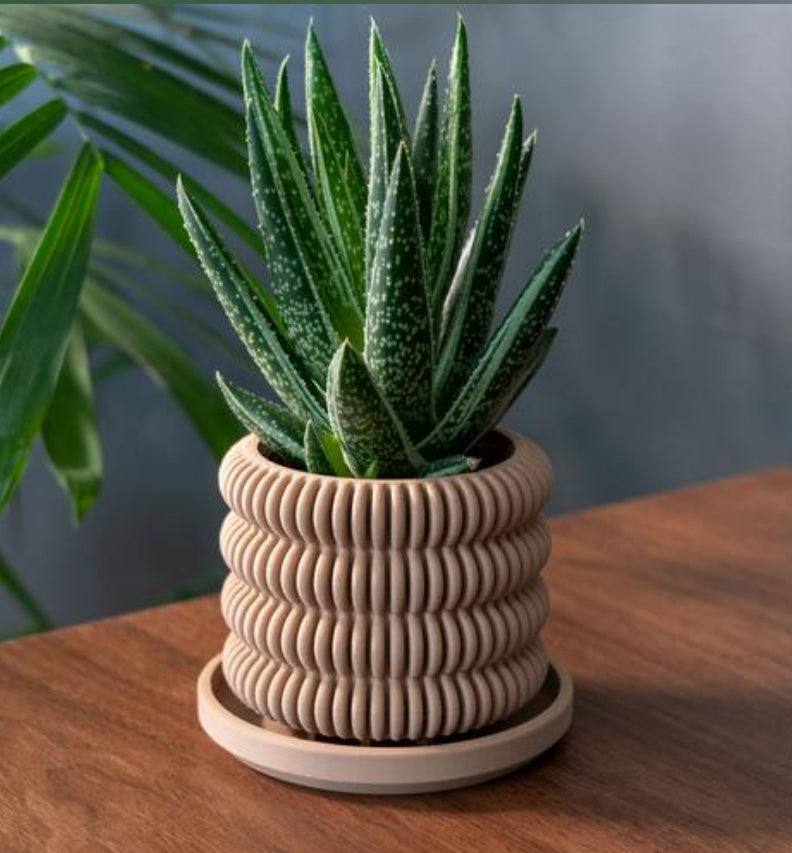 textured brown planter
