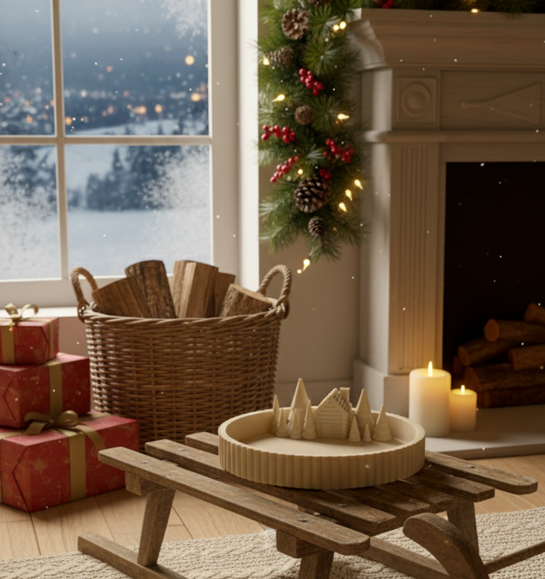 Christmas Village Tray