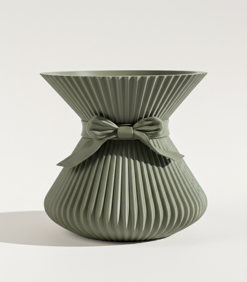 Christmas Ribbon Vase