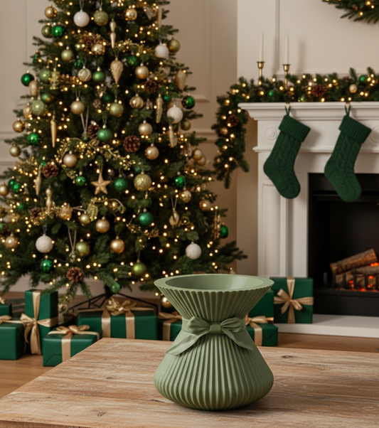 Christmas Ribbon Vase