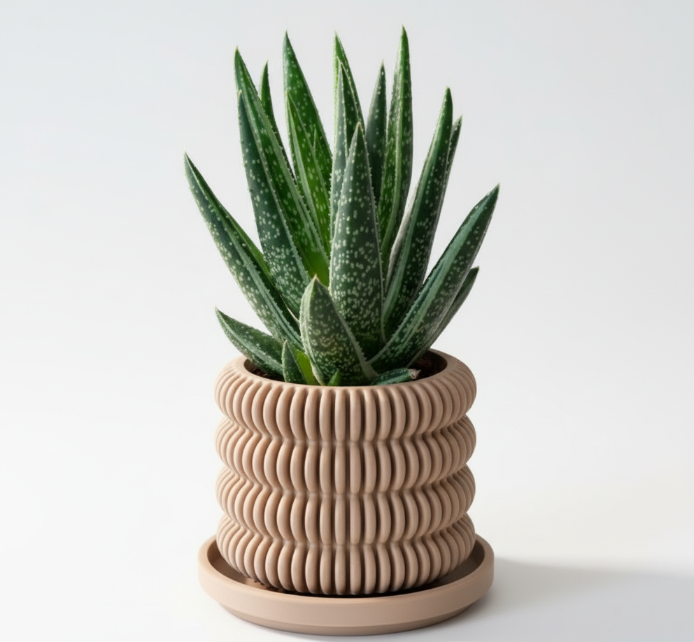 textured brown planter