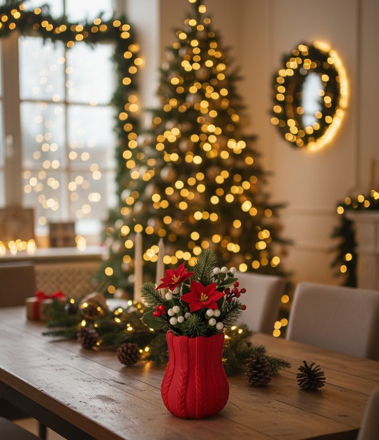 Knitted Christmas Vase
