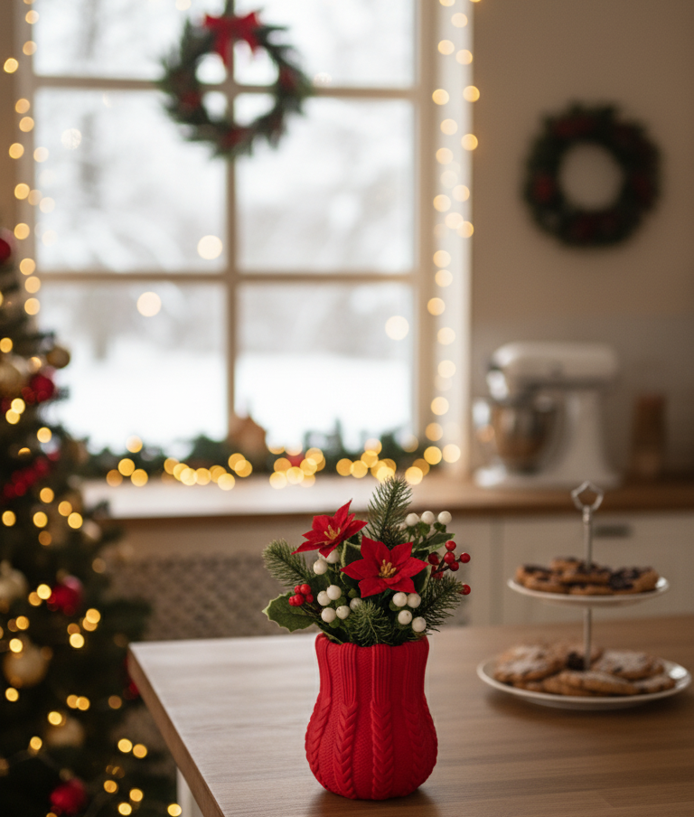 Knitted Christmas Vase