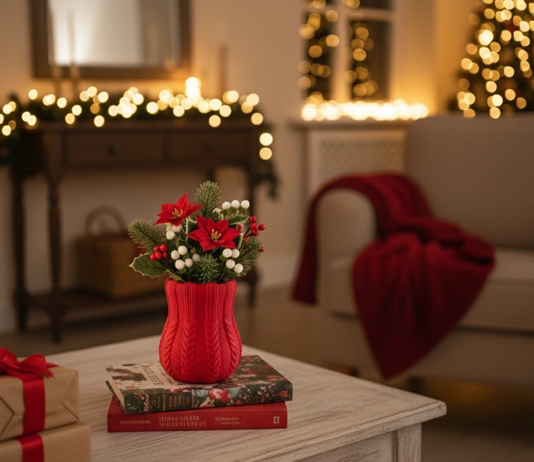 Knitted Christmas Vase