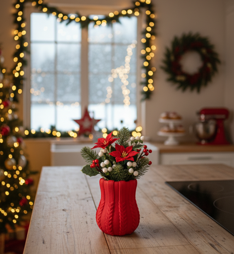 Knitted Christmas Vase