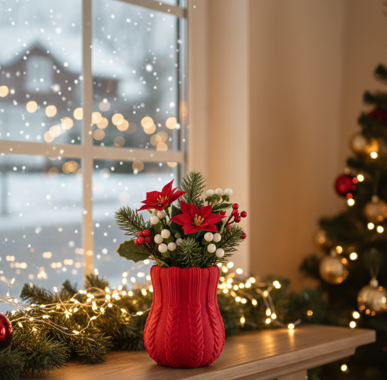 Knitted Christmas Vase