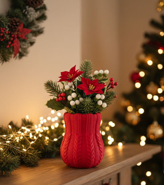 Knitted Christmas Vase