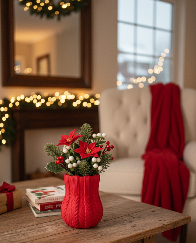 Knitted Christmas Vase