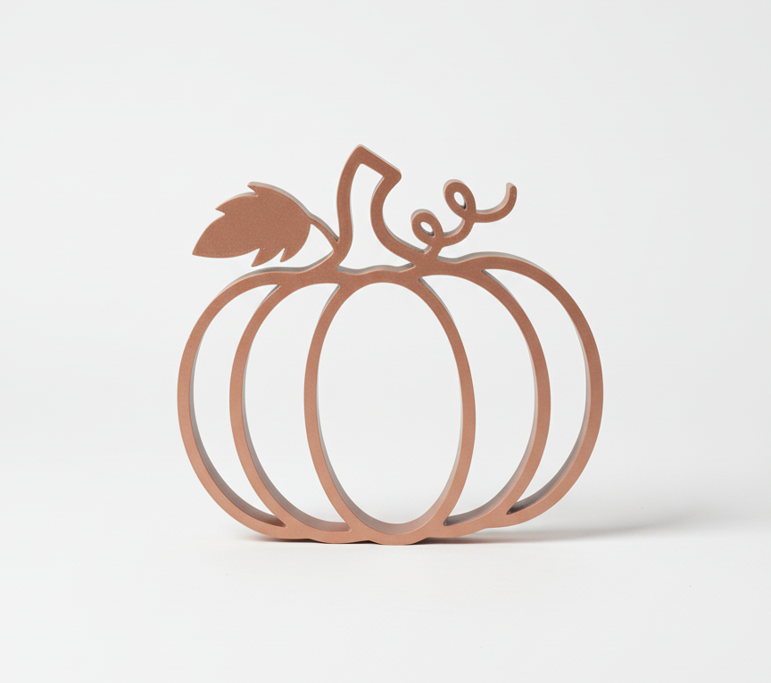 Minimalist pumpkin silhouette decor for modern fall styling